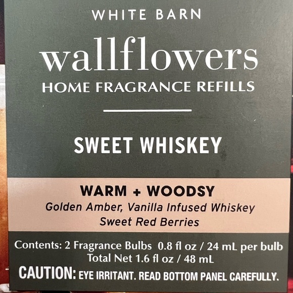 B&BW White Barn "Sweet Whiskey" Wallflowers Home Fragrance Refills - Picture 4 of 7